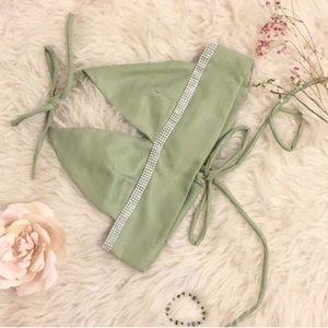Handmade bralet with faux diamond detail
